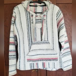 Authentic Mexican Baja Hoodie. Adult small. Multi colored.